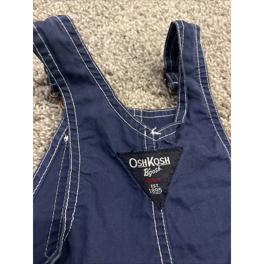 2 Lot Toddler Boys Oshkosh Vestbak Plaid Adjustable Overalls Shorts Size 18M
